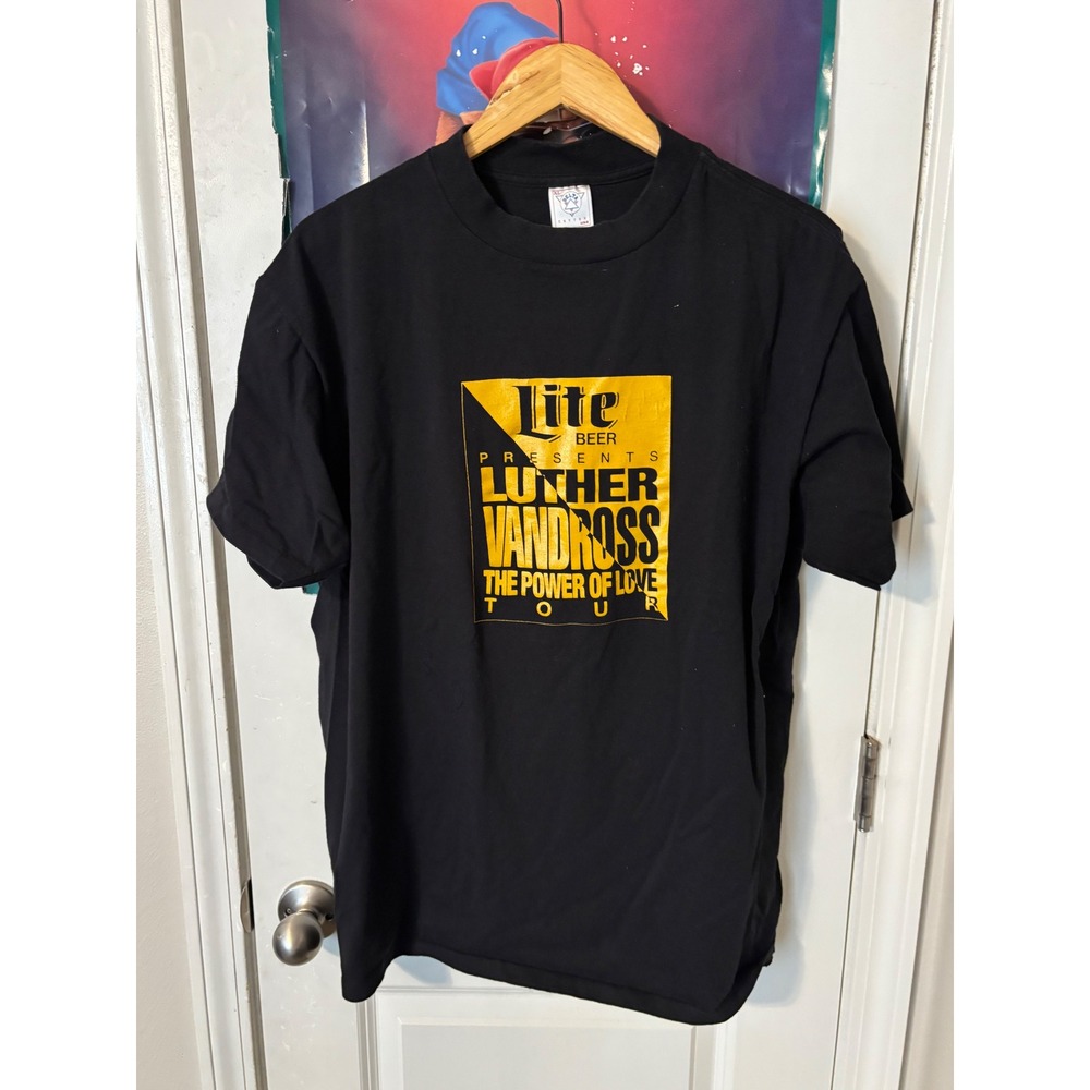 Vintage 1991 Luther Vandross The Power of Love Tour T-Shirt Lite Beer XL Black